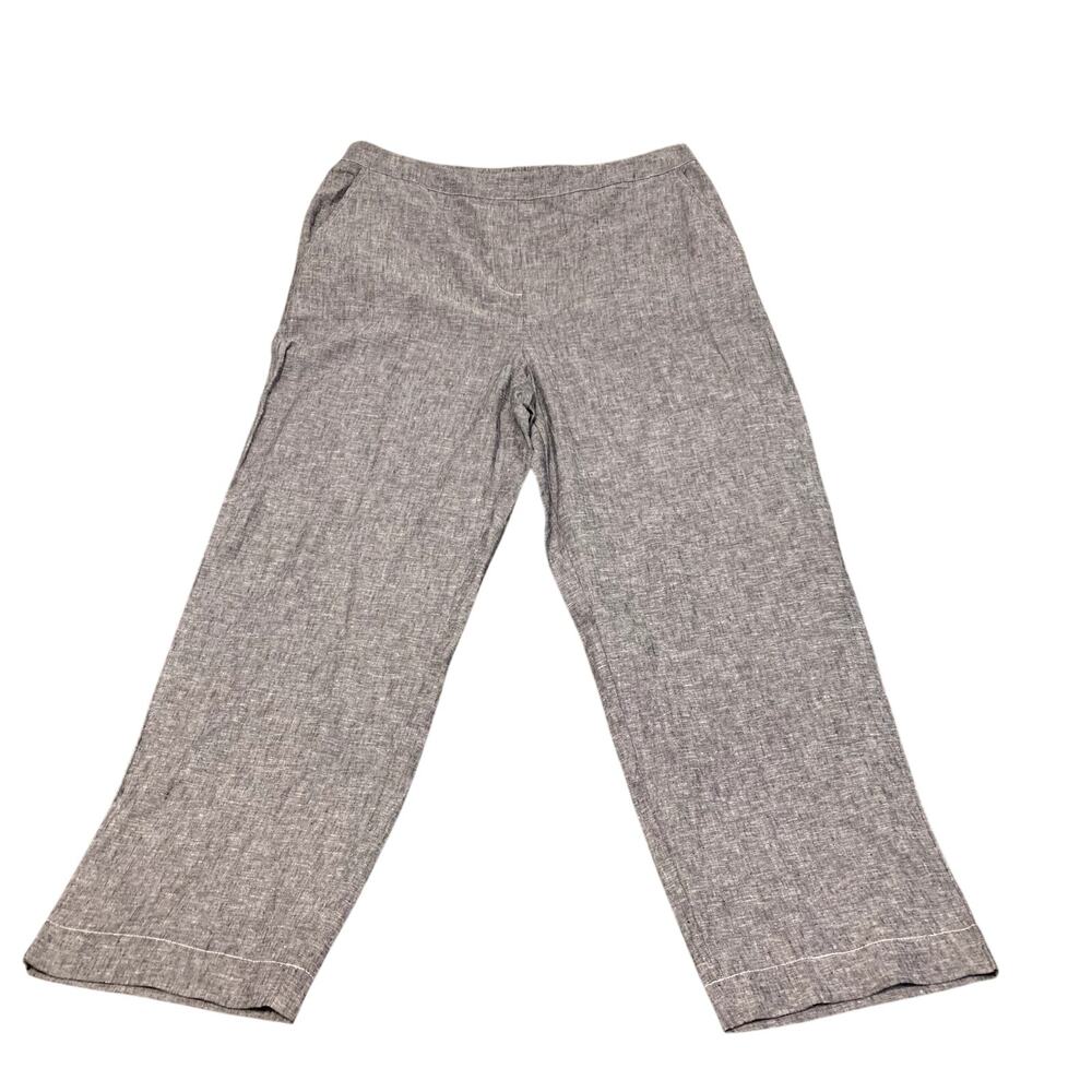 Chico's Linen Blend Popover Top and Linen Pull On Ankle Pant Set Size 12 - Picture 9 of 15